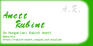 anett rubint business card